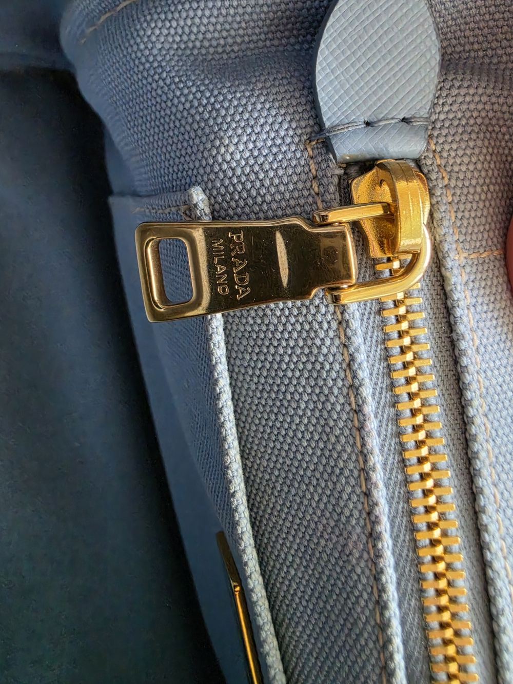 Prada Canapa Mini Light Denim Blue Canvas Tote - Picture 8 of 12